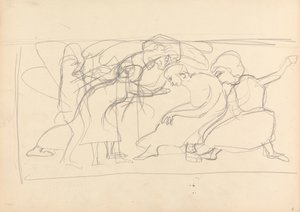 Caverna do Bezerro de Ouro: Estudo para Painel Decorativo, Adoradores de Spencer Frederick Gore