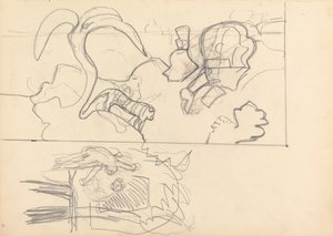 Caverna do Bezerro de Ouro: Casa da Árvore, Desenho para Painéis com Animais de Spencer Frederick Gore