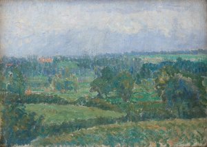 Paisagem campestre, c. 1909-10 (óleo sobre tela) de Spencer Frederick Gore