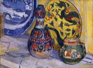 Ainda vida com figuras orientais, 1913 de Spencer Frederick Gore