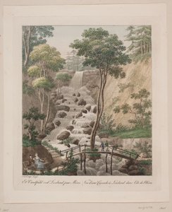 Uma cachoeira em Liselund em Møn de Søren L. Lange