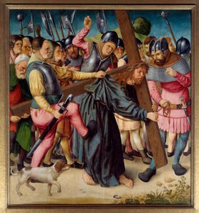 Cristo ascendendo ao Calvário (carregando a cruz) de St Germain-des-Pres master