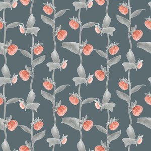 Padrão coordenado Dahlias colorway 1, 2020 (lápis de grafite e digital) de Stacy Hsu