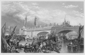 A inauguração da New London Bridge, a partir da imagem na Royal Collection