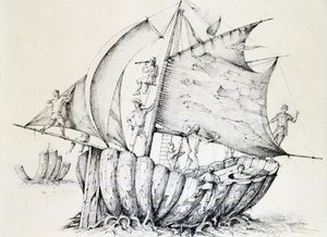 O navio, c1850-1890 de Stanislas Lepine