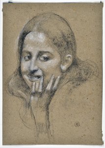 Estudo de uma menina sorridente (desenho)