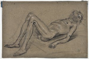 estudo de um homem barbudo (desenho) de Stanislas Torrents y de Amat