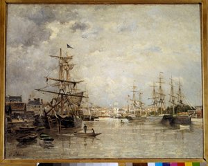 Le port de Caen Painting de Stanislas Lepine (1835-1892) 1859 Sun. 0,72x0,91 m Paris, musee d