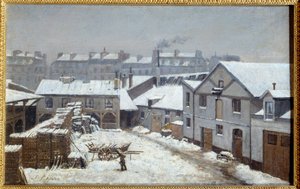 Les faubourgs de Paris sous la neige Pintura de Stanislas Lepine (1835-1892) Sol do século XIX. 0,26x0,43 m Rouen, Musee des Beaux Arts