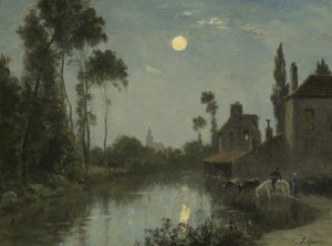Rio enluarada, c.1866- 70 de Stanislas Victor Edouard Lepine