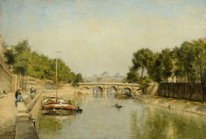 As margens do Sena na Primavera (óleo sobre tela) de Stanislas Victor Edouard Lepine