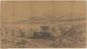 Panorama em um lago de montanha de Stanislaus Graf von Kalckreuth