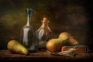 Arranjo de natureza morta outonal