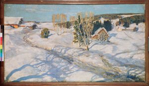 Neve azul. Pintura de Stanislav Yulianovich Zhukovsky (Zhukovsky) (1873-1944), óleo sobre tela