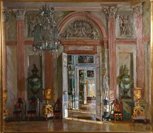 O Grande Vestíbulo no Palácio Kuskovo, 1917