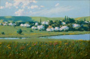 Paisagem de Primavera com um lago de Stanislaw Ignacy Witkiewicz