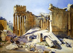 Ruínas em Baalbek, c.1905 (aguarela sobre papel)