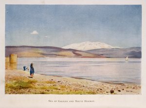 Mar da Galileia em direção ao Monte Hermon (na Síria), Palestina 1906
