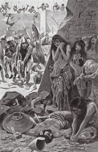 Tiro sitiada por Nabucodonosor da Babilónia (litografia) de Stanley L. (after) Wood
