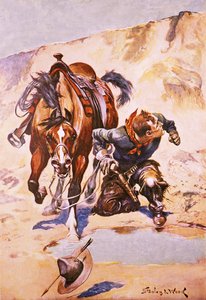 Cowboy perseguido pelos índios.