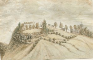 Castelo de Alton: pintura em aquarela, nd [1762-1802] de Stebbing Shaw