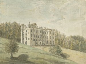 Beaudesert Hall and Park: pintura em aquarela, nd [1762-1802] de Stebbing Shaw