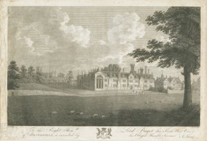 Blithfield Hall: gravura, séc. de Stebbing Shaw