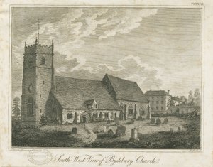 Igreja de Bushbury: gravura, séc. XVIII de Stebbing Shaw