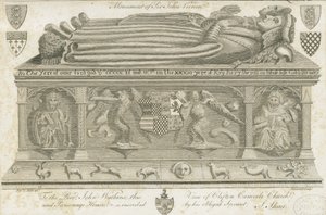 Igreja Clifton Campville - Monumento Vernon: gravura, nd [1762-1802] de Stebbing Shaw
