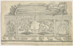 Igreja de Clifton Campville - Vernon Monument: desenho a lápis, nd [1762-1802] de Stebbing Shaw