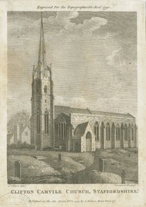 Igreja de Clifton Campville: gravura, nd [1790] de Stebbing Shaw
