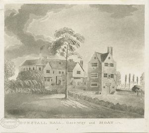 Dunstall Hall: gravura em aquatinta, nd [1762-1802] (impressão) de Stebbing Shaw