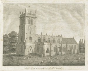 Igreja Eccleshall: gravura, sd [séc. 18] (impressão) de Stebbing Shaw