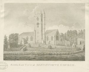 Igreja de Handsworth: gravura de Stebbing Shaw