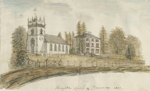 Igreja de Haughton: pintura a cores da água, 1801 de Stebbing Shaw
