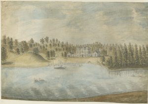Himley Hall: pintura em aquarela, nd [1762-1798] de Stebbing Shaw