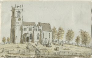 Igreja de Kings Bromley: pintura em aquarela, sd [c 1796] de Stebbing Shaw