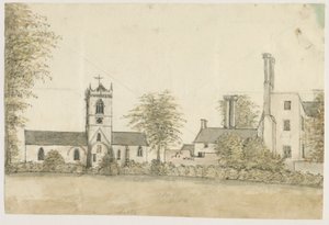 Igreja de Lapley: pintura em aquarela, nd [1762-1802] de Stebbing Shaw