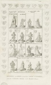 Catedral de Lichfield - Efígies e Armas: gravura, nd [1762-1798] (impressão) de Stebbing Shaw