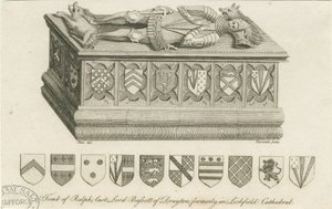 Catedral de Lichfield - Tumba de Lord Bassett: gravura, sd [c 1791] (impressão) de Stebbing Shaw