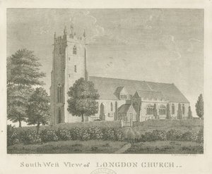 Igreja Longdon: gravura de Stebbing Shaw