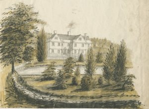 Madeley - Old House: desenho a cores da água, nd [1762-1802] de Stebbing Shaw