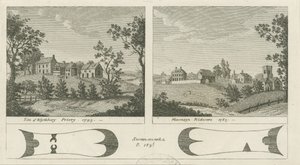 Mavesyn Ridware Hall - Gatehouse: gravura, 1785 de Stebbing Shaw