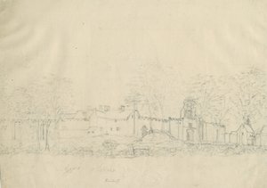 Rushall Castle - Hall: desenho a lápis, nd [1762-1802] (desenho) de Stebbing Shaw