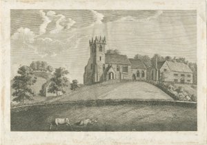 Sandon Church and Parsonage: engraving, nd [1797] (impressão) de Stebbing Shaw