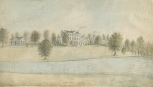 Shenstone - Little Aston Hall: pintura em aquarela, nd [1762-1802] de Stebbing Shaw
