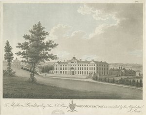 Soho Manufactory: gravura em água-tinta colorida, nd [c 1798] (impressão) de Stebbing Shaw