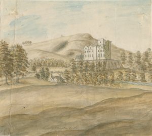 Castelo de Stourton: pintura em aquarela, nd [1762-1798] de Stebbing Shaw