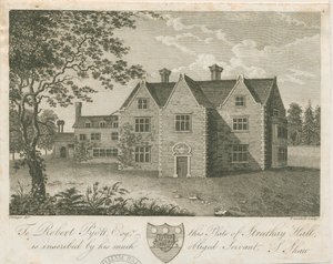 Streethay Hall: gravura, sd [final do século 18] (impressão) de Stebbing Shaw