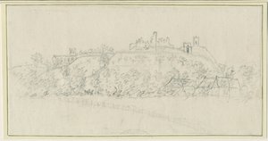 Castelo de Tutbury: desenho a lápis, nd [1762-1802] de Stebbing Shaw
